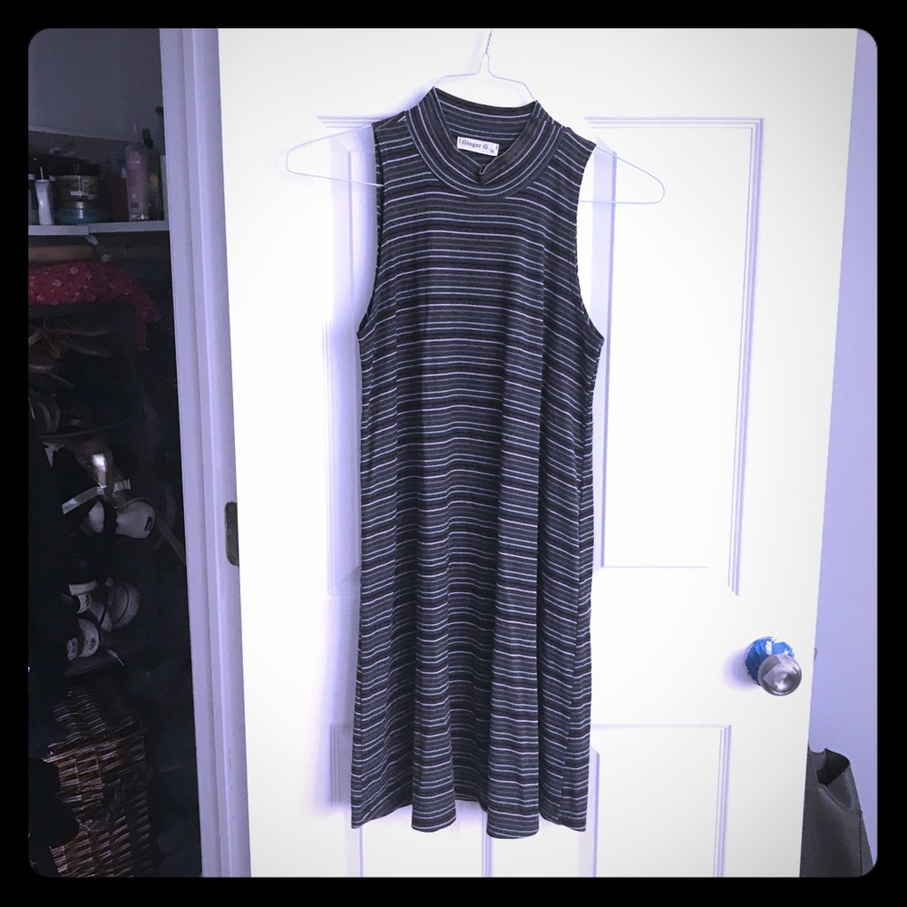 Turtle neck striped dress